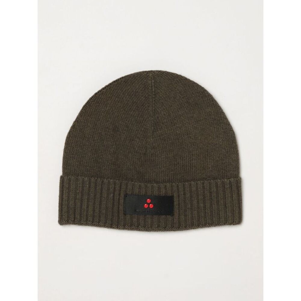 Peuterey Men Peuterey Wool And Cashmere Blend Beanie With Cuff And Logo Patch